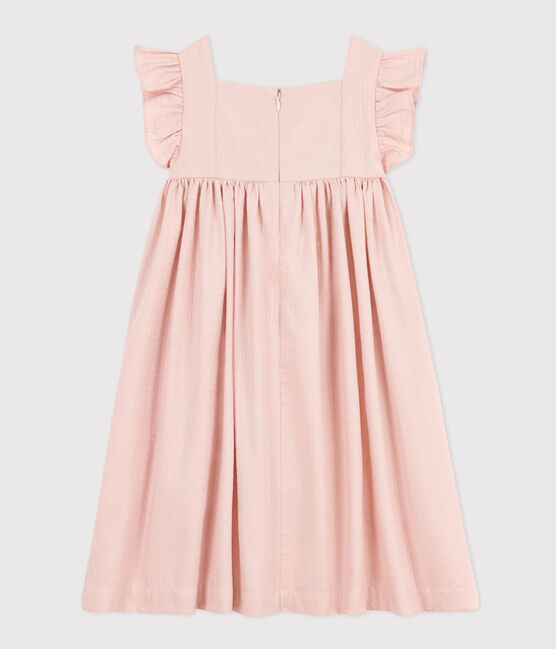 Vestido sin mangas de algodón façonné para niña rosa SALINE