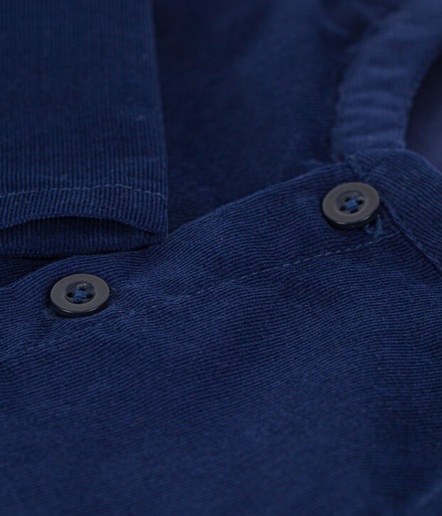 Camisa de micro pana de manga larga para beb&eacute; azul