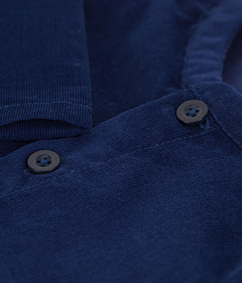 Camisa de micro pana de manga larga para beb&eacute; azul