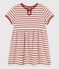 Vestido para bebé de manga corta a rayas de algodón ecológico  beige MONTELIMAR/ OMBRIE