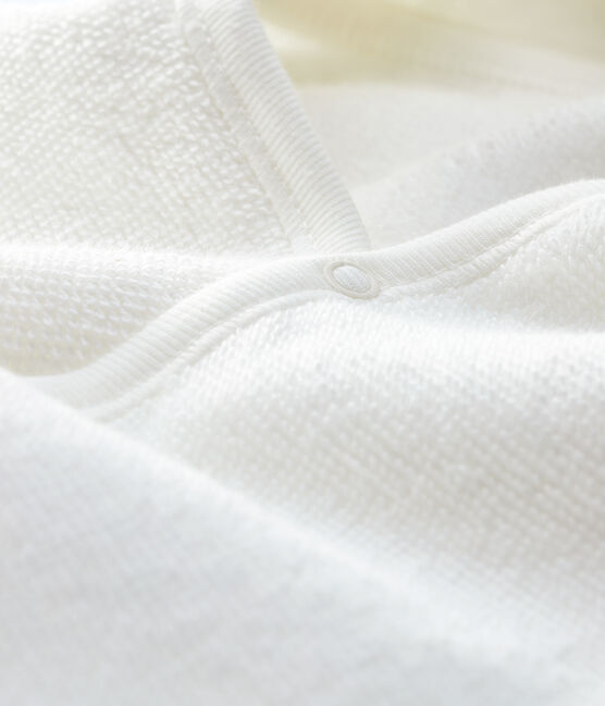 Capa de baño de bebé de rizo de algodón orgánico blanco MARSHMALLOW/gris GRIS