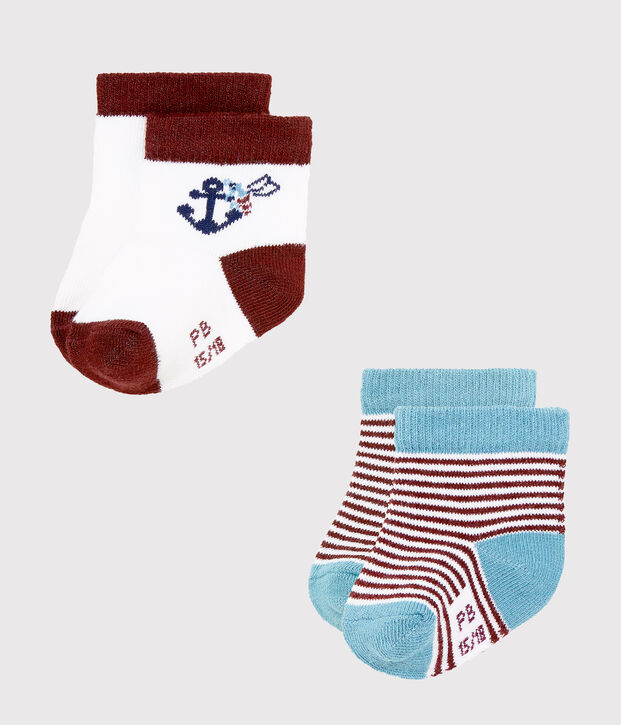 Lote de 2 pares de calcetines para beb&eacute; ni&ntilde;o multicolor