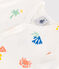 Mono corto de algodón estampado para bebé blanco MARSHMALLOW/blanco MULTICO