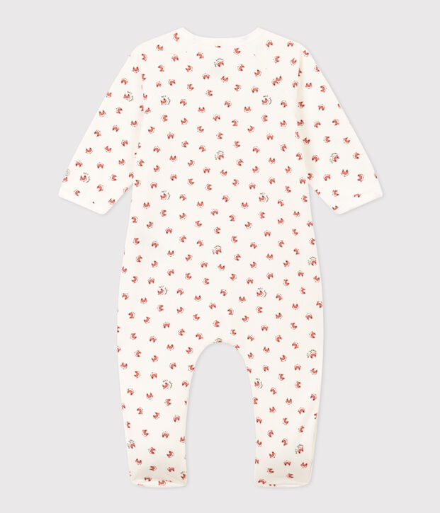 Pijama de felpa estampado para beb&eacute; blanco/multicolor