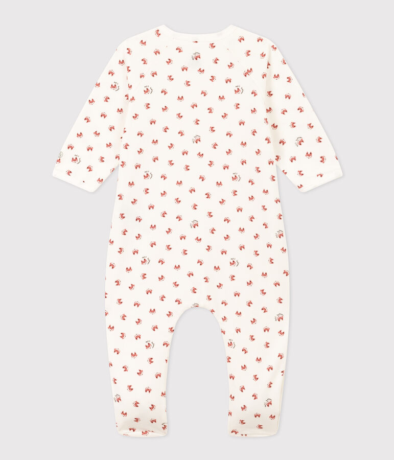 Pijama de felpa estampado para beb&eacute; blanco/multicolor