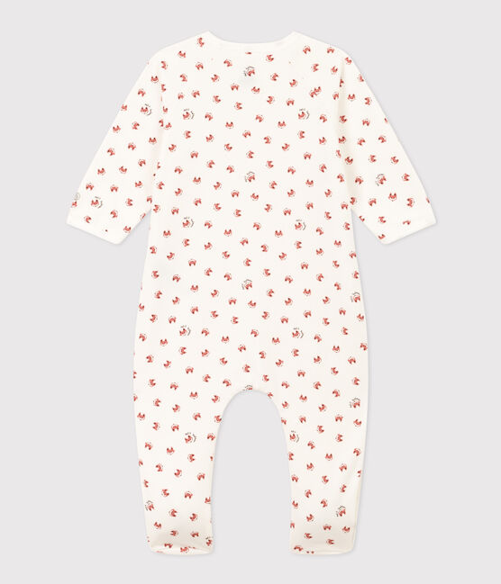 Pijama de felpa estampado para bebé blanco MARSHMALLOW/blanco MULTICO