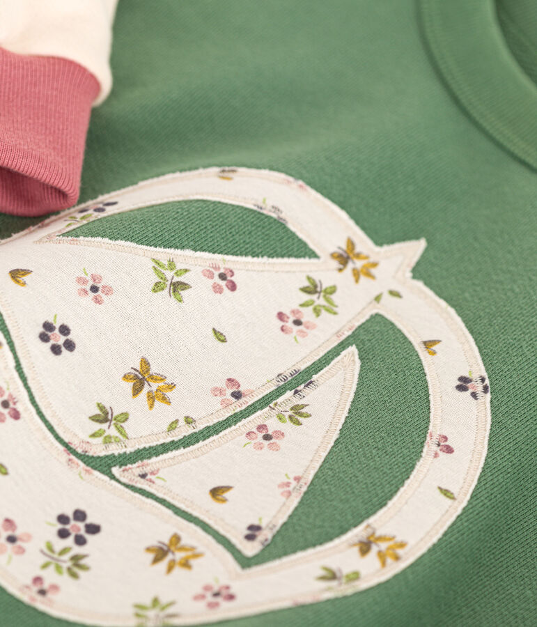 Sudadera de felpa para ni&ntilde;a verde/multicolor