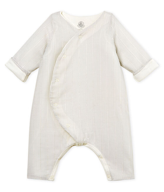 Mono largo de rayas para bebé niño blanco MARSHMALLOW/beige PERLIN