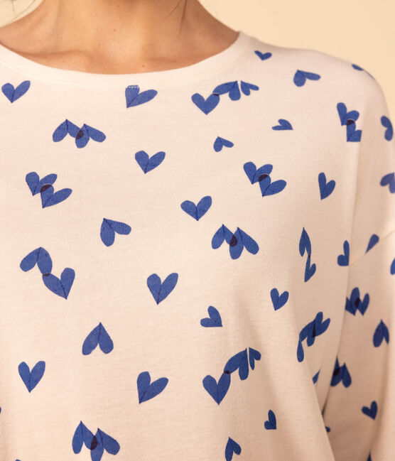 Pijama de algodón con corazón para mujer blanco AVALANCHE/ MULTICO