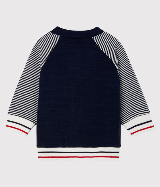 Chaqueta de túbico para bebé niño azul SMOKING/blanco MARSHMALLOW