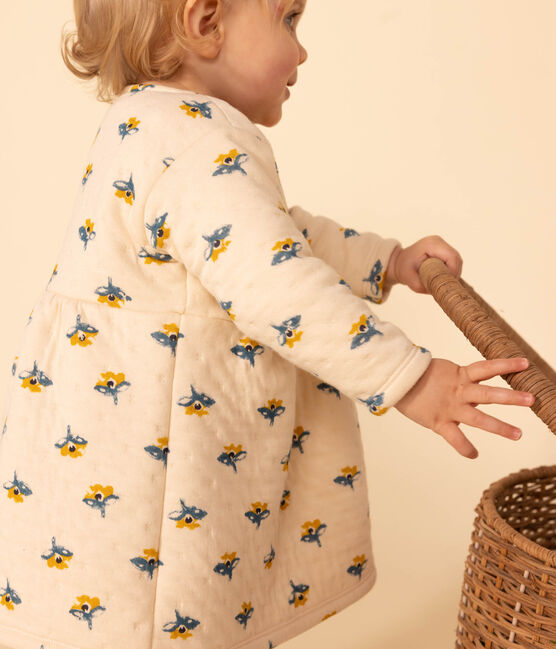 Vestido de manga larga de túbico acolchado estampado para bebé blanco AVALANCHE/ MULTICO