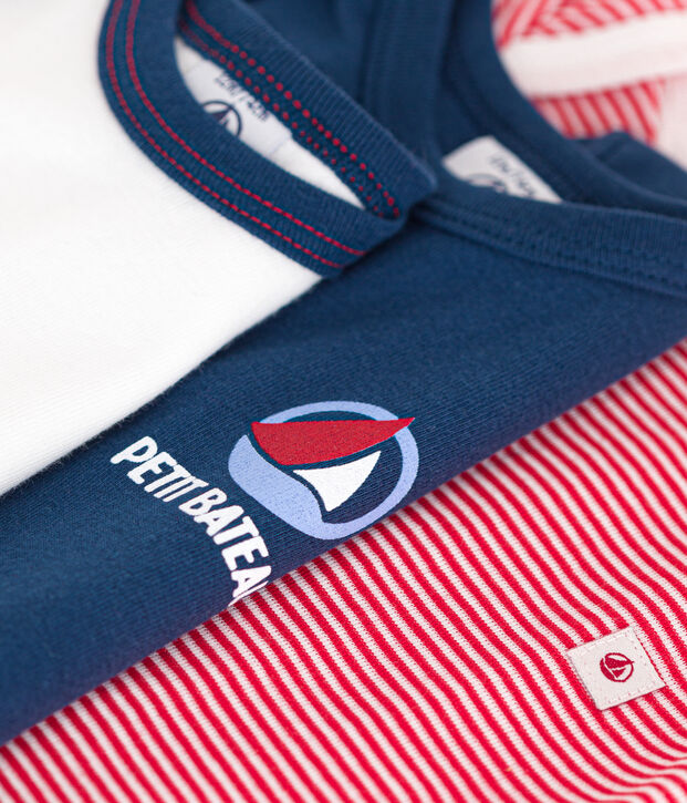 Juego de 3 bodis de beb&eacute; de manga corta de algod&oacute;n multicolor