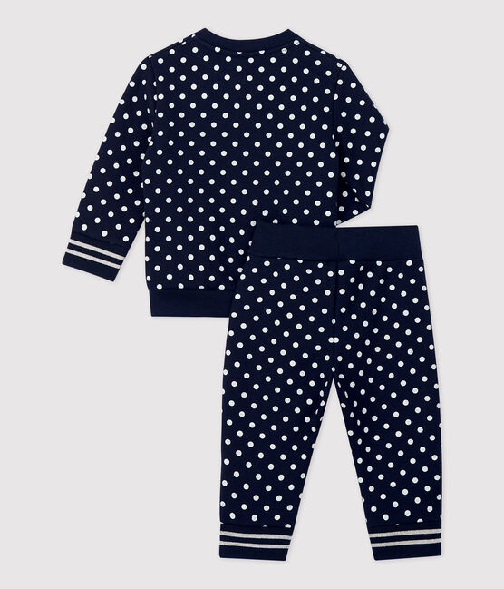 Conjunto de chándal de muletón de bebé. azul SMOKING/blanco MARSHMALLOW