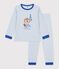 Pijama infantil de algod&oacute;n a rayas azul/blanco