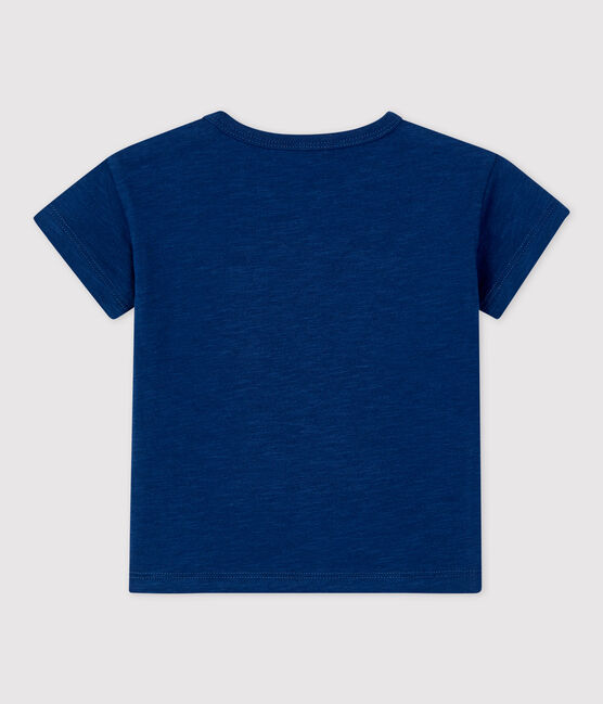 Camiseta de manga corta lisa de jersey de bebé azul MEDIEVAL