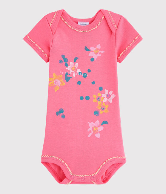 Bodi de manga corta de bebé niña rosa CUPCAKE