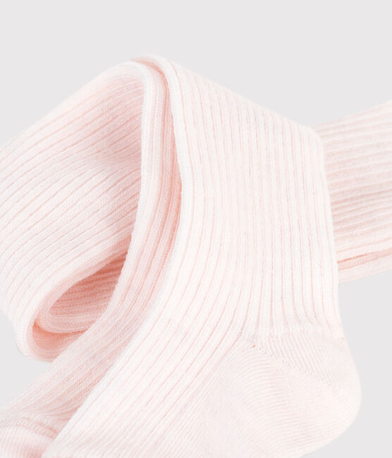 Leotardos de lana para bebé rosa FLEUR