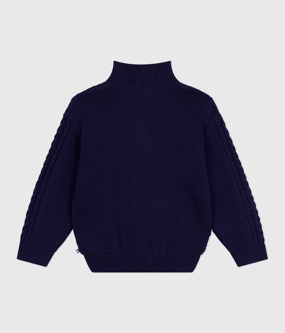 Jersey infantil de algodón liso con cremallera en el cuello SOIR