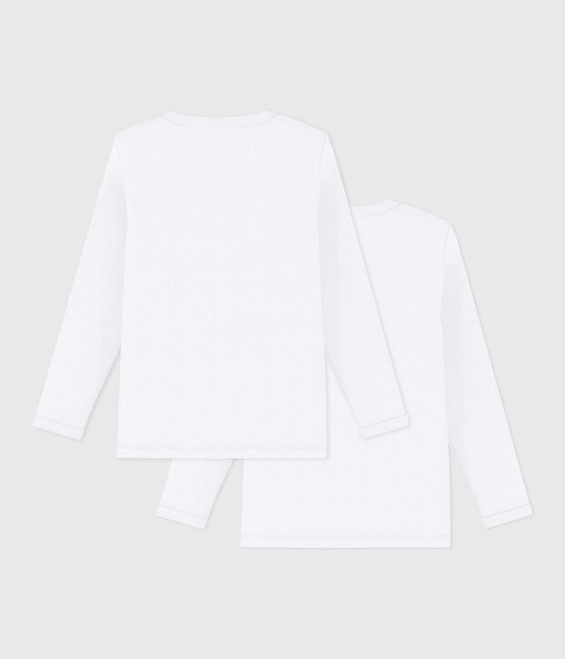Lote de 2 camisetas blancas de manga larga de ni&ntilde;a multicolor