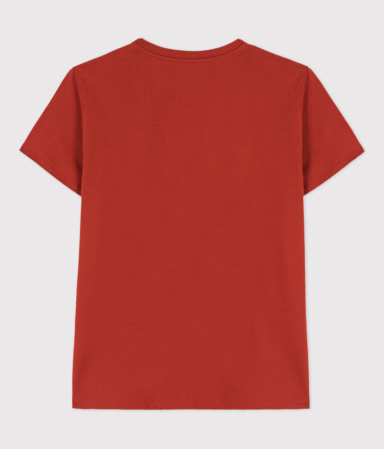 La camiseta RECTA de algod&oacute;n con cuello de pico para mujer rojo