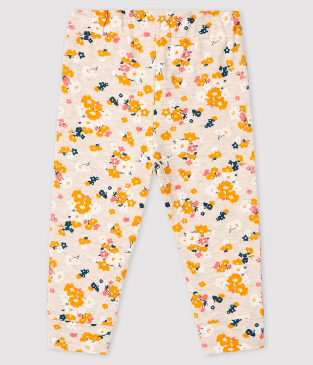Pantal&oacute;n de tela t&uacute;bica para beb&eacute; ni&ntilde;a beige/multicolor