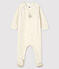 Pijama de terciopelo de gato para bebé beige MONTELIMAR CHINE