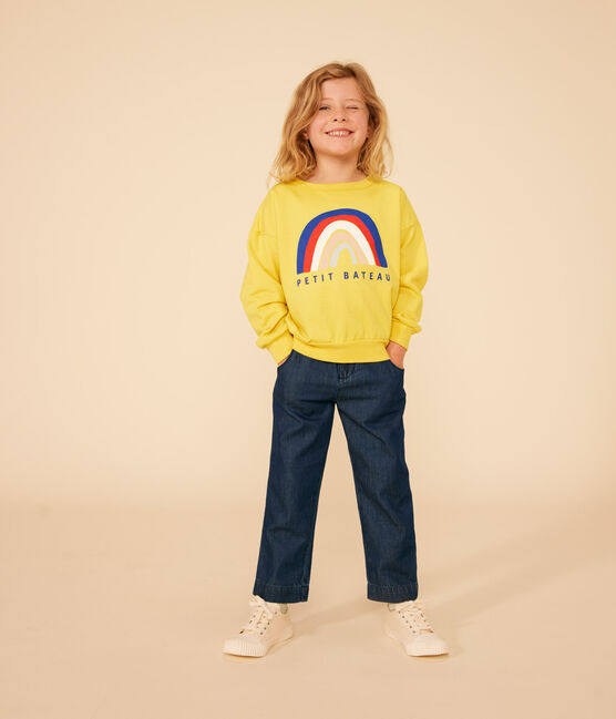 Sudadera infantil de muletón ligero amarillo NECTAR