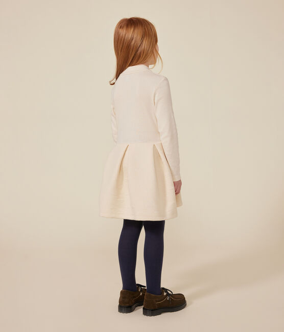 Vestido de manga larga de dos materiales para niña crudo AVALANCHE