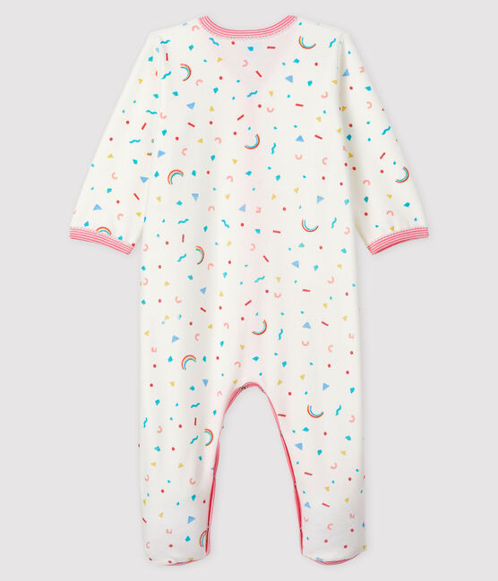 Pelele de terciopelo con estampado de confetis para bebé niña blanco MARSHMALLOW/blanco MULTICO