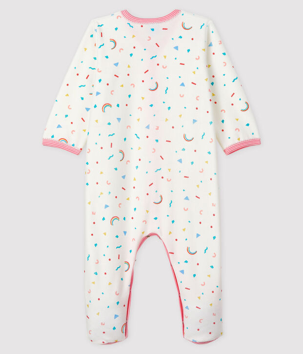 Pelele de terciopelo con estampado de confetis para beb&eacute; ni&ntilde;a blanco/multicolor