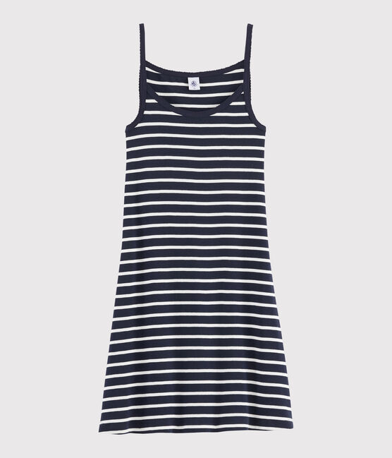 Camisón de rayas para mujer azul SMOKING/blanco MARSHMALLOW
