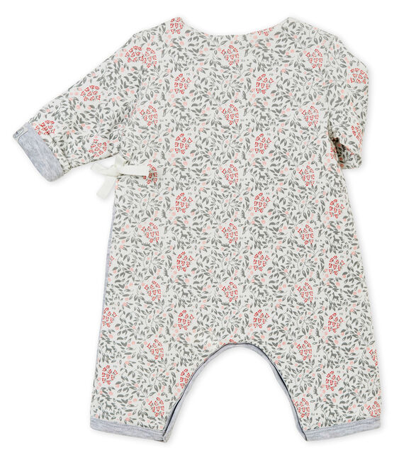 Pelele guatinado y estampado para bebé niña blanco MARSHMALLOW/blanco MULTICO