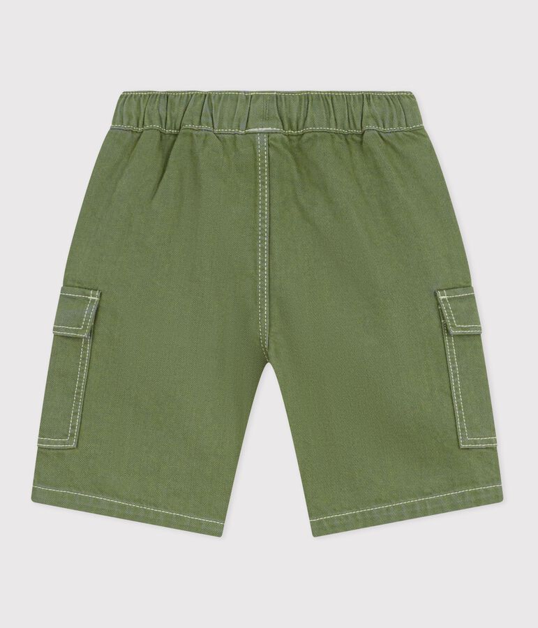 Bermudas cargo infantiles de algod&oacute;n verde OLIVINE