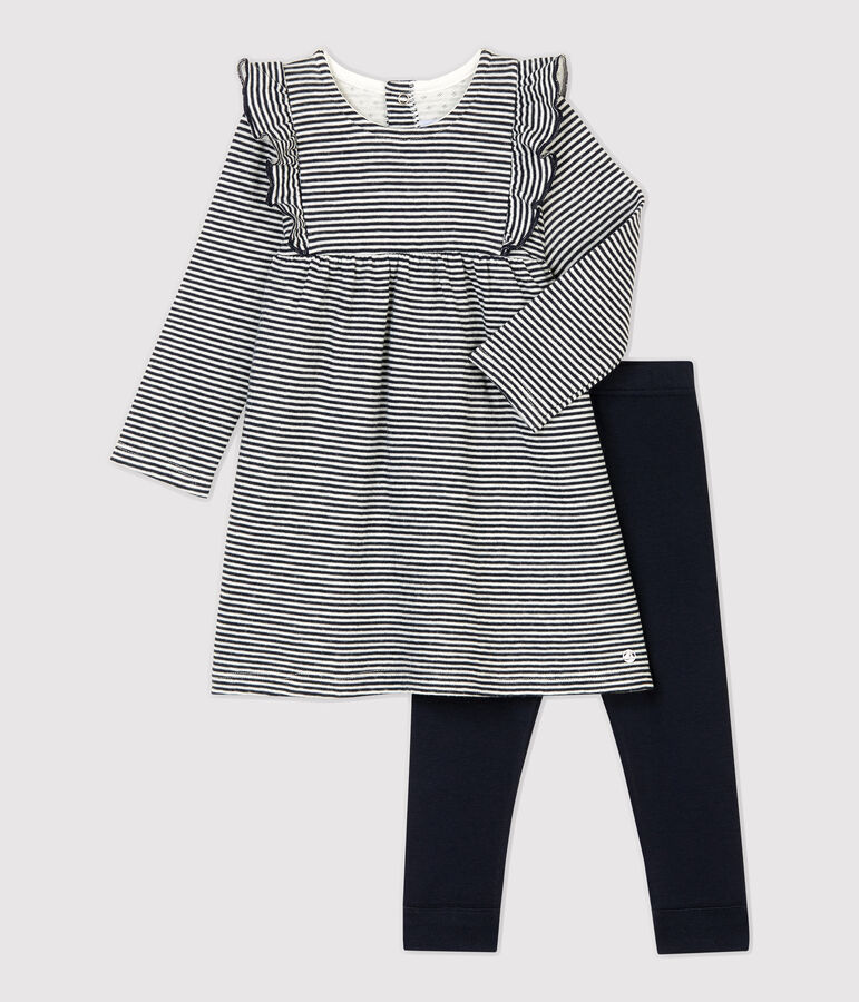 Conjunto de dos piezas de beb&eacute;. azul/blanco