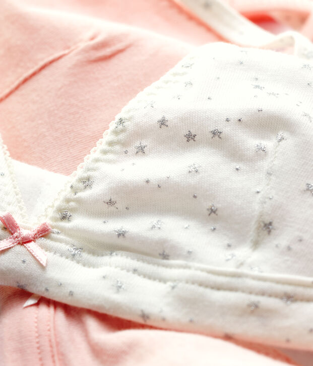 Juego de 2 sostenes con estampado de purpurina de ni&ntilde;a de algod&oacute;n org&aacute;nico y elastano multicolor