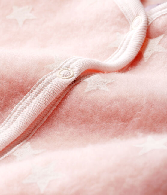Sobrepijama de polar para bebé niña rosa MINOIS/blanco MARSHMALLOW