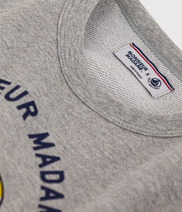 Sudadera infantil Monsieur Madame de mulet&oacute;n gris