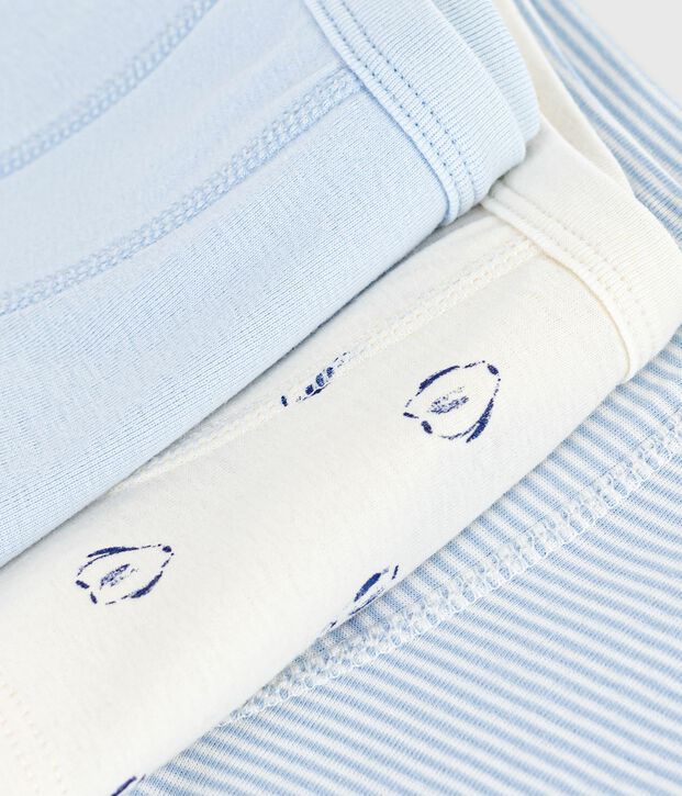 Juego de b&oacute;xeres infantiles de algod&oacute;n con ribete en la cintura y estampado multicolor