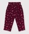 Pantal&oacute;n de terciopelo con estampado de flores para beb&eacute; rojo/multicolor