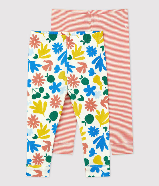Lote de 2 leggings de fantasía de algodón para bebé variante 1