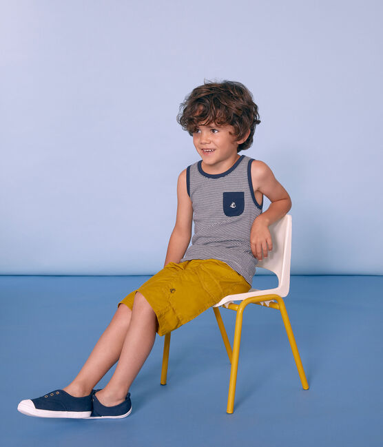 Camiseta de tirantes infantil para niño azul SMOKING/blanco MARSHMALLOW