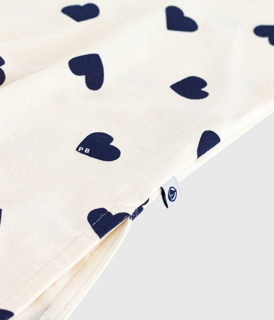 Camisón de algodón con estampado de corazón para mujer azul MILK/ SOIR