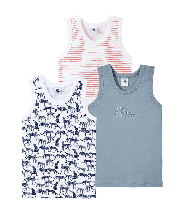 Lote de 3 camisetas sin mangas para ni&ntilde;o blanco