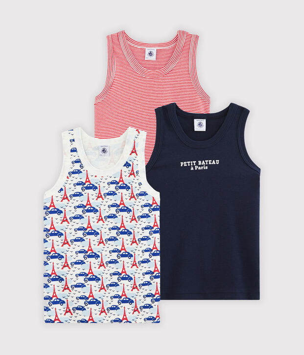 Tr&iacute;o de camisetas de tirantes para ni&ntilde;o multicolor