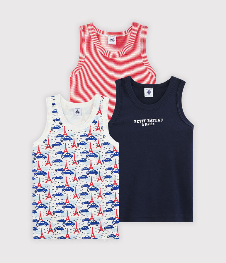 Tr&iacute;o de camisetas de tirantes para ni&ntilde;o multicolor