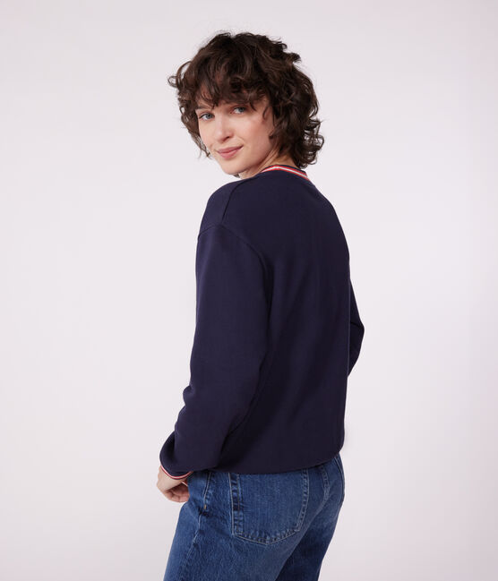 Sudadera lisa de algodón para mujer azul SMOKING