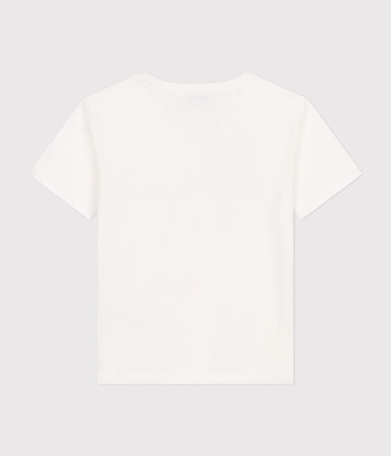 Camiseta de manga corta de punto fino para niño blanco MARSHMALLOW