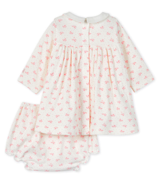Conjunto 2 piezas para beb&eacute; ni&ntilde;a blanco/rosa