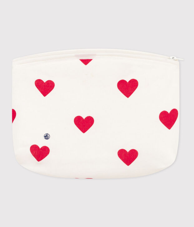 Bolso de mano con corazones blanco/rojo