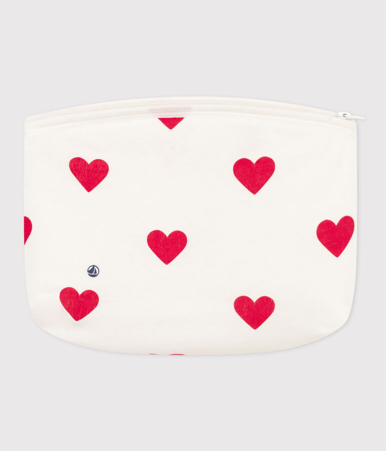 Bolso de mano con corazones blanco/rojo